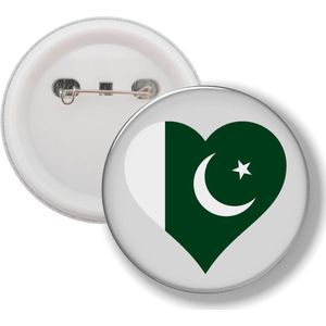 Button Met Speld - Hart Vlag Pakistan