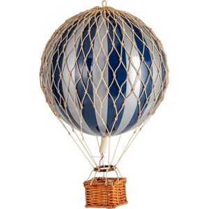 Authentic Models - Luchtballon Travels Light - Luchtballon decoratie - Kinderkamer decoratie - Zilver Navy- Ø 18cm