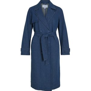Vila Jas Vici New Denim Trench Coat 14104407 Medium Blue Denim Dames Maat - 42