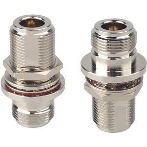 N Vrouwelijke naar N Vrouwelijke Connector RF Coaxiale Kabel Adapter Schot Compatibel met Walkie Alkie Wi-Fi Ham Radio Uitzending Antenne Verlenging Telefoon Signaal Booster 4G LTE - 2 STKS