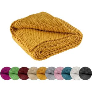 Gooi deken Warme, zachte gebreide deken met elegant en eenvoudig breipatroon
