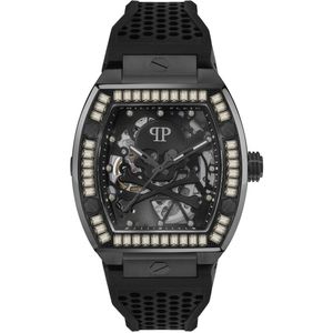 Philipp Plein The $Keleton PWBAA1923 Horloge - Siliconen - Zwart - Ø 44 mm