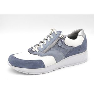 Dames Veterschoenen Durea 6279-685-1490 Savoia/wit/matzi Jeansblauw - Maat 7