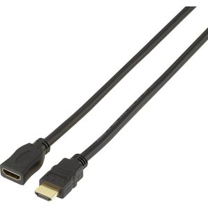 SpeaKa Professional SP-7870528 HDMI-kabel HDMI Verlengkabel HDMI-A-stekker, HDMI-A-bus 1.00 m Zwart Audio Return Channe
