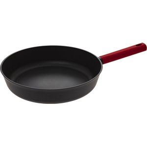 Secret de Gourmet - Koekenpan - Alle kookplaten/warmtebronnen geschikt - zwart/rood - Dia 31 cm