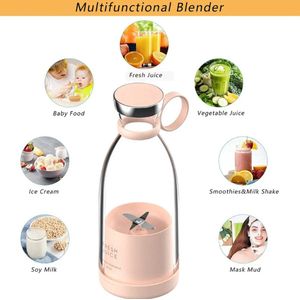 IBBO® - Draadloze Blender To Go - 350 ml - Mixer - USB - Smoothie maker voor onderweg - Draagbare Mini blender - Mixer voor smoothies - Draadloos opladen - voor gezonde drankjes - Roze
