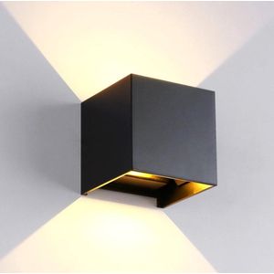 My Arc - Wandlamp – Kubus lamp – Buitenlamp- voor binnen en buiten – zwart – industrieel – led lamp – 10×10 cm – 12 watt
