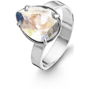 Silventi  943283260 58 Zilveren Dames Ring - maat 58 - swarovski kristal druppel - zilverkleurig