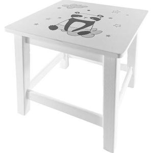 Panda houten kruk - Bois - Wit - Panda Assis - SILUMEN