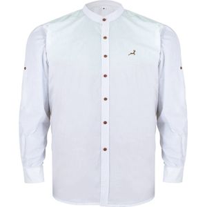 Benelux Wears - Premium Quality Oktoberfest - Carnaval - Witte Hemd - Verkleedkleding - Korean Collar - Blouse - Maat S