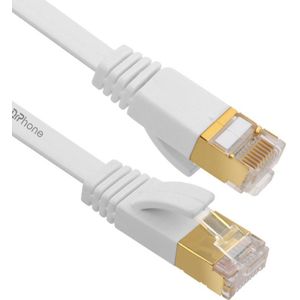DrPhone UltraLink - Internetkabel 10 meter - Levenslange garantie - Platte CAT6 UTP Ethernet kabel RJ45 - Netwerkkabel - Wit