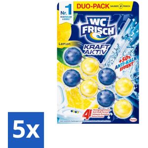 WC-Frisch - Toiletblok - Citroen - Anti-Kalk 2 Toiletblokken - Bulkverpakking - 5 stuks