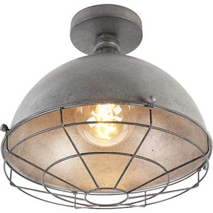 QAZQA course - Industriele Plafondlamp - 1 lichts - Ø 310 mm - Zilver - Industrieel - Woonkamer | Slaapkamer