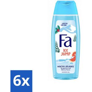 Fa - Douchegel - Winter Splashes Ice Jump - Frisse Geur & Verfrissing - Verzorgend - 250 ml - Voordeelverpakking - 6 stuks