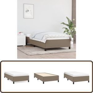 vidaXL Bedframe - 90x200 cm - Stof - Taupe Bed Frame - Tweepersoons Bed - Houten Bed - Stoffen Bed - Bedkast