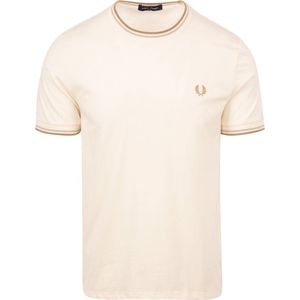 Fred Perry - Twin Tipped T-shirt Off White - Heren - Maat XL - Modern-fit