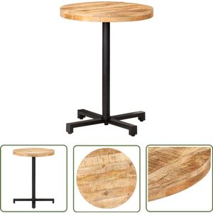 vidaXL Bistrotafel Mangohout Rond ?60x75 cm Bistrotafel - Mangohout Tafel - Buiten Tafel - Eetkamerstoel - Terras Meubilair