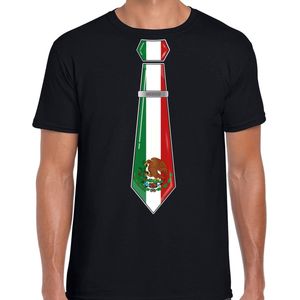 Bellatio Decorations Verkleed shirt voor heren - stropdas Mexico - zwart - supporter - themafeest XXL