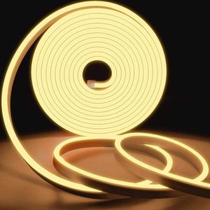 Neon LED Strip Warm Wit 10m - Flexibele Waterdichte IP65 Neon Lichtstrip voor Binnen en Buiten DIY Decoratie