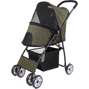 Polaza®️ Dieren Wandelwagen - Honden Buggy - Hondenkar - Hondenbuggy Inklapbare - Wandelwagen Honden - Inklapbaar - Groen