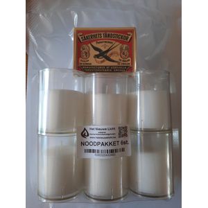 Noodpakket 6 kaarsens-smet luciferss-svacuüm verpakts-spreppens-svakanties-snoodverlichting