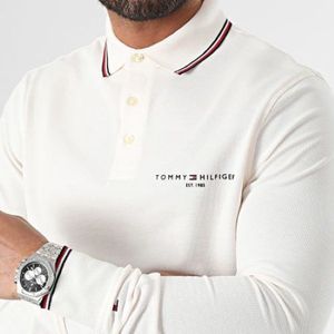 Tommy Hilfiger | Long sleeve polo | White | maat XXL