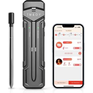 TM&DY Vleesthermometer - Draadloos - Met App - BBQ Thermometer met Bluetooth - Oventhermometer - BBQ Accessoires