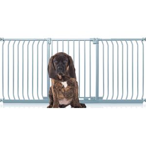 Bettacare Elite Hondenhek Assortiment, 197cm - 206cm (23 opties beschikbaar), Mat Grijs, Traphekje Zonder Boren Hek voor Honden en Puppy's, Huisdier en Hond Barrière, Eenvoudige Installatie