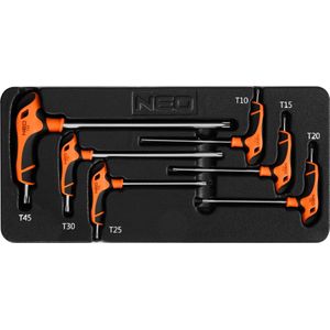 NEO Inzetlade voor Gereedschapkar Torx Sleutelset, 6 delig