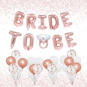 Joya® Bride to Be Feestset | Vrijgezellenfeest Decoratie Ballonnen Pakket | Bruiloft Versiering | Bachelorette Party | Rose Goud Ballonnen Set