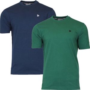 Donnay T-shirt - 2 Pack - Sportshirt - Heren - Maat S - Navy & Forrest green