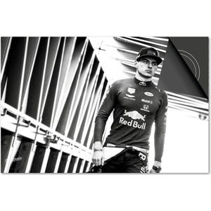 Inductie beschermer 81x52 - afdekplaat inductie mat - Dietrix Kookplaat beschermer - Exclusief - Sport - Max Verstappen Loopt - Zwart Wit