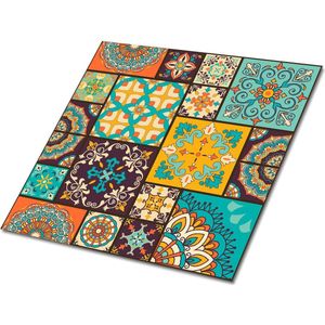 Tulup PVC Tegels - Mozaïek Vinyl Tegels - 30 cm x 30 cm - Veelkleurig Zelfklevende Vinyl Tegels - Verpakking van 9 stuks - Wand PVC Tegels - Mozaïek Plaktegels - Vinyl Wandtegels - Plaktegels keuken en Badkamer