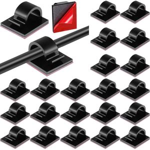 Mini-kabelclips - Kabelorganiser - 60 stuks - Zwart