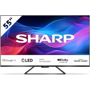 Sharp Aquos 55GR8265 - 55 inch 144Hz 4K UHD QLED met Google TV - 2024