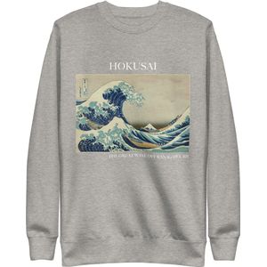 Hokusai 'De Grote Golf van Kanagawa' (""The Great Wave off Kanagawa"") Beroemd Schilderij Sweatshirt | Unisex Premium Sweatshirt | Carbon Grijs | M