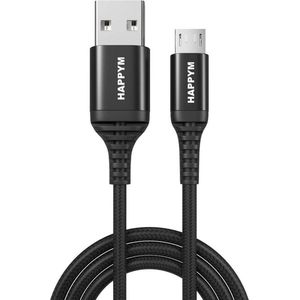 Micro USB Kabel - Telefoonkabel - 0.2M - Micro USB naar USB oplaadkabel - datakabel - zwart