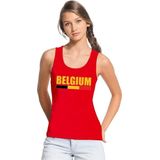 Rood Belgium supporter singlet shirt/ tanktop dames S