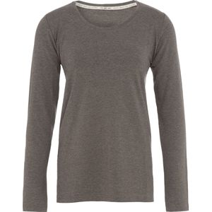 Knit Factory Lily Shirt - Dames shirt met ronde hals - T-shirt met lange mouwen - Shirt voor het voorjaar en de zomer - Superzacht - Shirt gemaakt van 96% viscose & 4% elastaan - Taupe - S