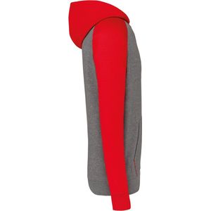 SportSweatshirt Kind 6/8 years (6/8 ans) Proact Lange mouw Grey Heather / Sporty Red 65% Polyester, 35% Katoen