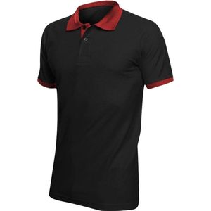SOLS Prins Unisex Contrast Pique Korte Mouw Katoenen Poloshirt (Zwart/Rood)