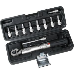 1/4 Momentsleutel 2-24Nm - 11 delige fietsgereedschap set - met Inbus en Torx doppen bitset - inclusief kunststof opbergkoffer