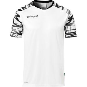 Uhlsport Goal 25 Shirt Korte Mouw Kinderen - Wit / Zwart | Maat: 152