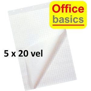 5 x Flipoverpapier Office Basics - 65x98cm - 5 blokken van 20vel opgerold