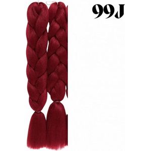 Vlechthaar Synthetisch 58cm (99J) | Haar Vlechten Extensions | Synthetisch haar - Blechtharen 2 pakkenx 58cm per stuck