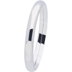 Classics&More armband - holle bangle - ovaal 8 mm - maat M (Ø60 mm) - dopsluiting