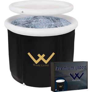 World Living XL ijsbad – Ice Bath – Met isolerende beschermhoes - Opbergtas -Zitbad – Dompelbad – Zwart