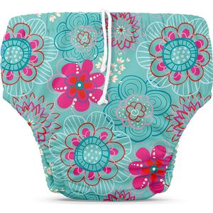 Charlie Banana zwemluier met snaps - meisje - medium - bloemen