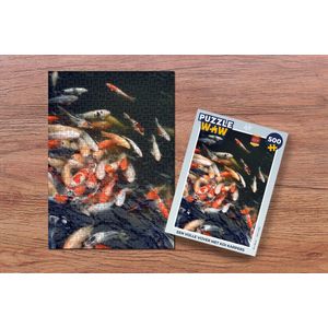 Puzzel Een volle vijver met koi karpers - Legpuzzel - Puzzel 500 stukjes