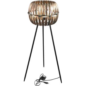 PTMD Ixavi Ronde Vloerlamp - H108 x Ø40 cm - Ijzer - Goud